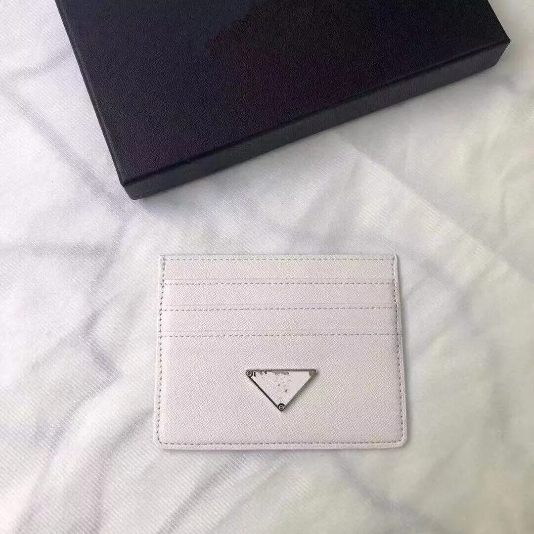 AVEC BOÎTE portefeuille court porte-cartes porte-monnaie femme hommes portefeuilles designer porte-monnaie pochette à fermeture éclair véritable cuir de vachette Mini pochettes Triangle