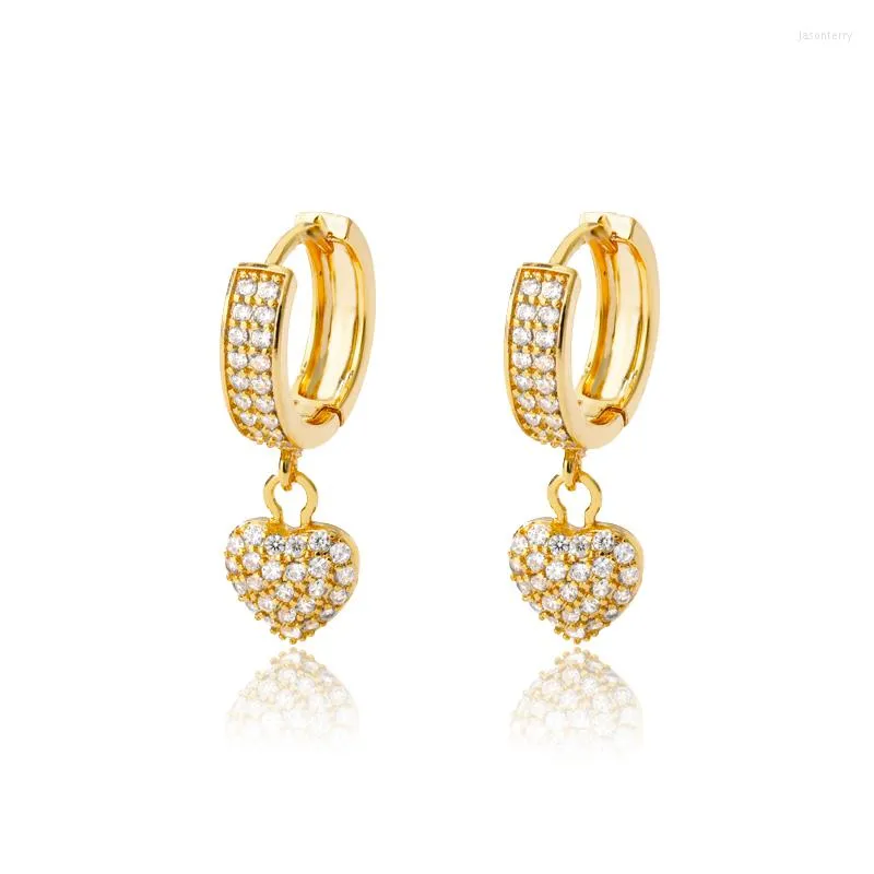 Pendientes de tuerca con forma de corazón de circón para mujer, aretes de amor de cristal para pareja, dama de honor, regalo de joyería para el Día de San Valentín 2022