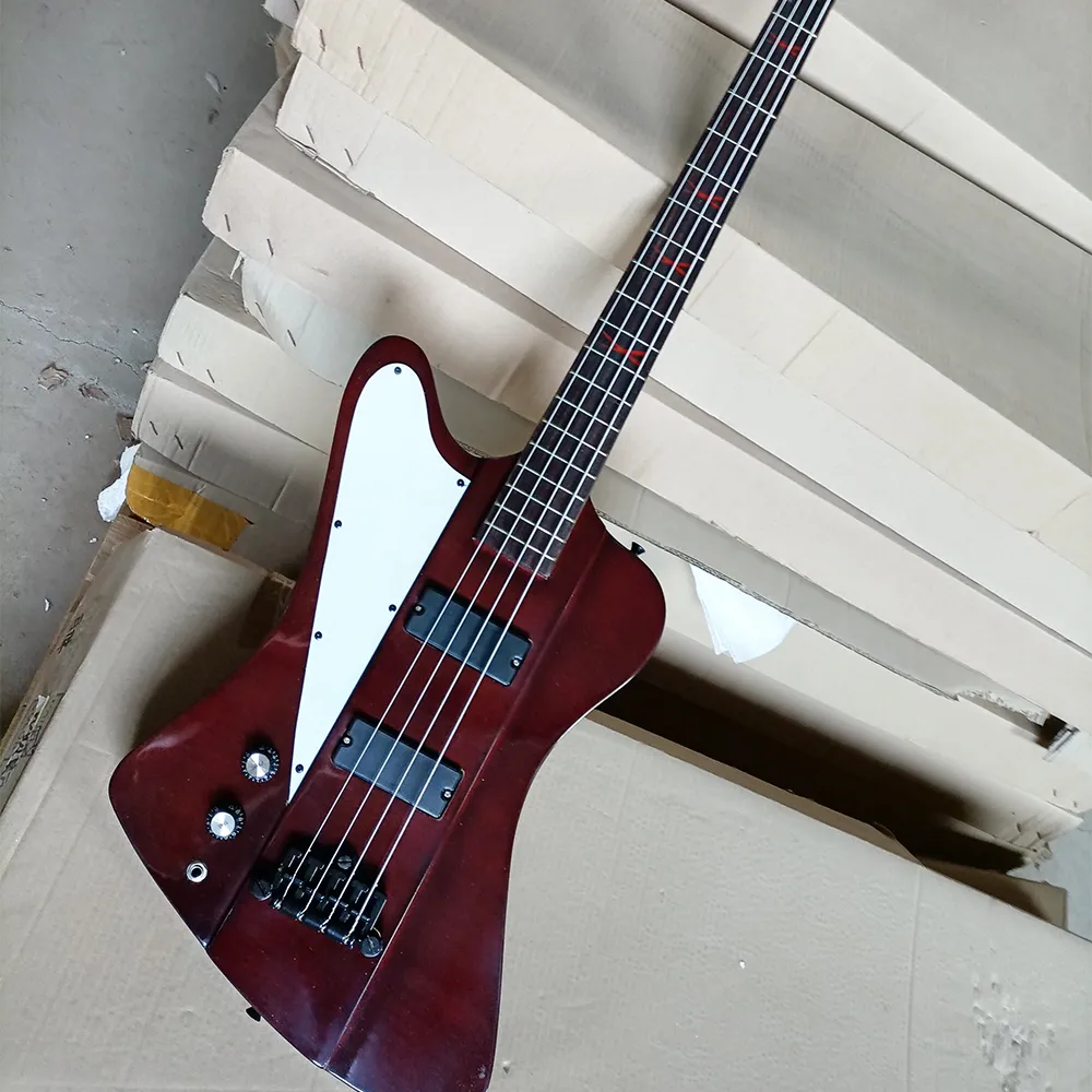 Mão esquerda 4 Strings Bass Guitar Electric com White Pickguard Rosewood Artlebond personalizável