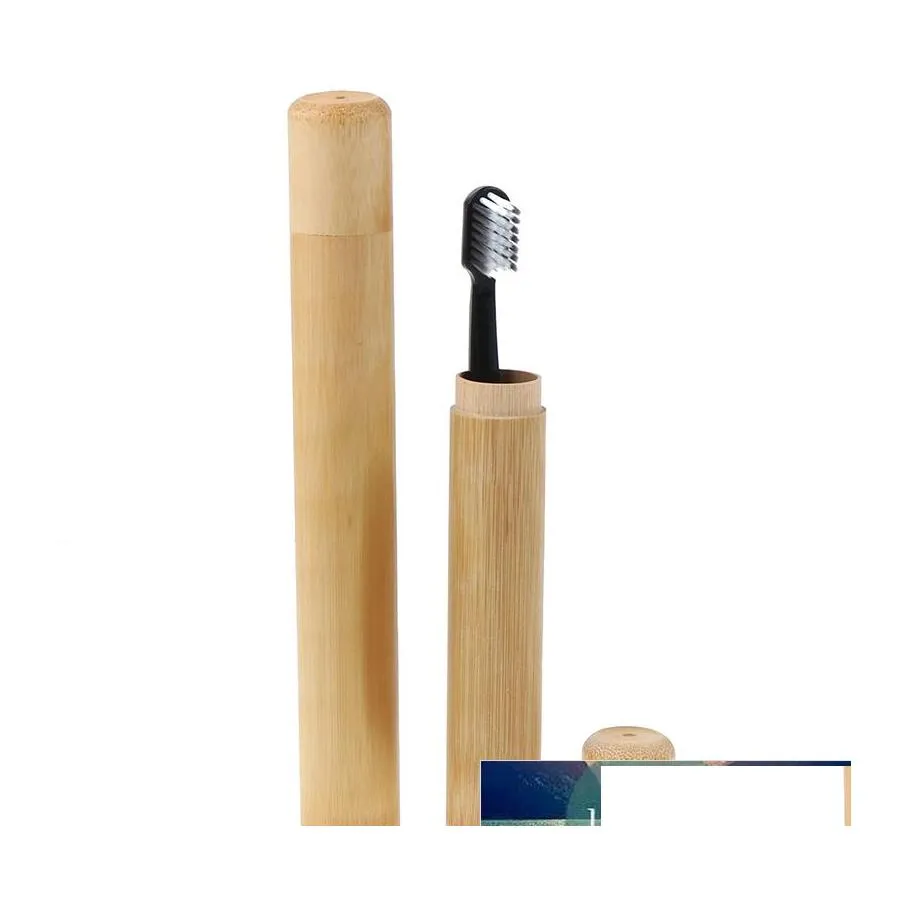 منظمة تخزين منزلية أخرى محمولة ADT Travel Frustrush Holder Natural Bamboo Eco Friendly Tube Accessories D Otupk