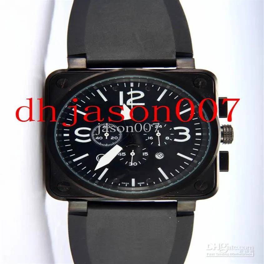 New Black Dial Limited Edition Quartz Chartz Stopwatch Movement 01-94 Men Watches249h