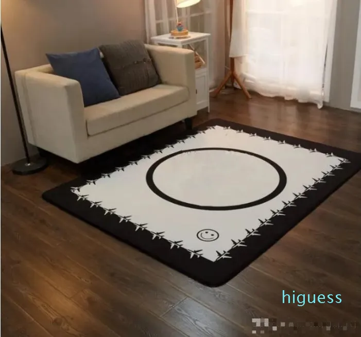 Carpets NEW Fashion European style brand new living room area rugs 150 x 200 cm non-slip black white flannel home furnishing carpet