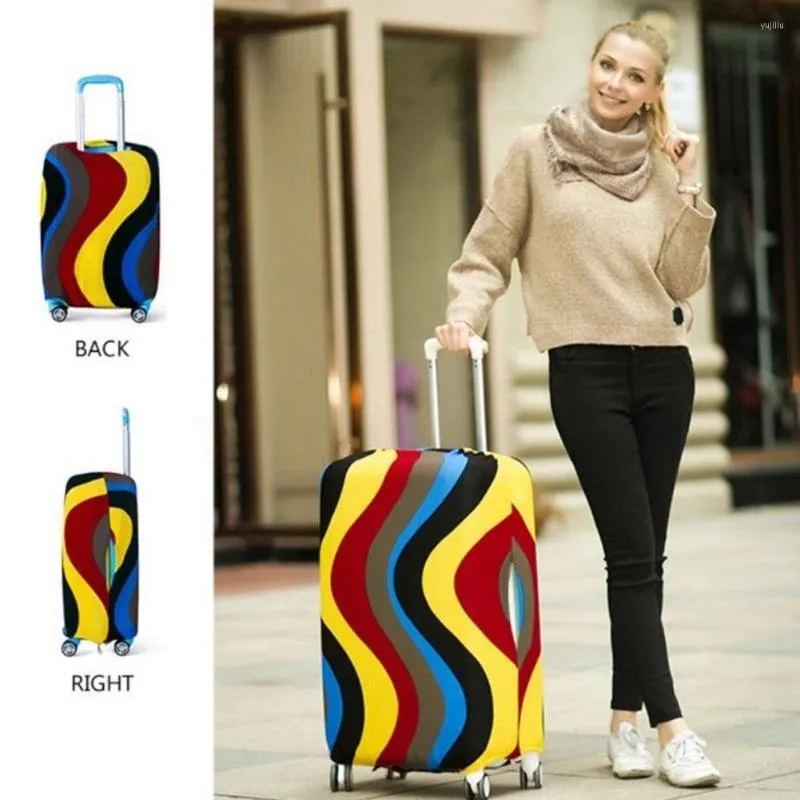 Outdoor Bags Elastic Travel Luggage Suitcase Cover Printed Protective Bag Trolley Draw-bar Box Washable Dustproof Case Protector