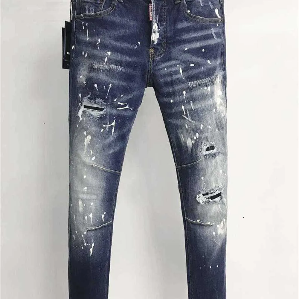 2023 Nya designer jeans mode jeans ankomster d2 män jeans lyxiga denim hål byxor biker byxor mäns kläder