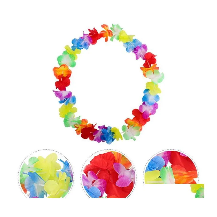 Couronnes De Fleurs Décoratives 10Pcs Colorf Garland Decor Creatice Hawaiian Party Leis Cheer Wreath Drop Delivery Home Garden Festive S Othjy