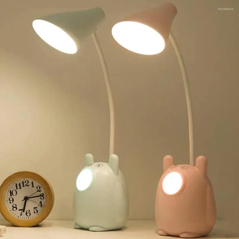 Lampade da tavolo 1Set Luci notturne da comodino a LED Protezione degli occhi per bambini Lampada da tavolo Ricarica USB 3 Ingranaggi Illuminazione per libri