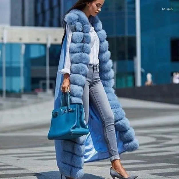 Cappotto invernale da donna in lana di lana Gilet lungo in pelliccia naturale di lusso per gilet in vero gilet patchwork in cashmere di alta qualità con cintura