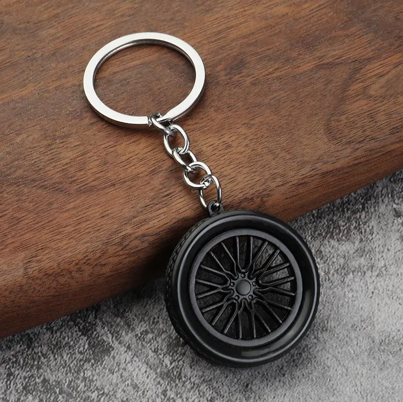 PVC Auto Wheel Hub KeyChain Rim Alloy Car Wheels Söt nyckelkedja