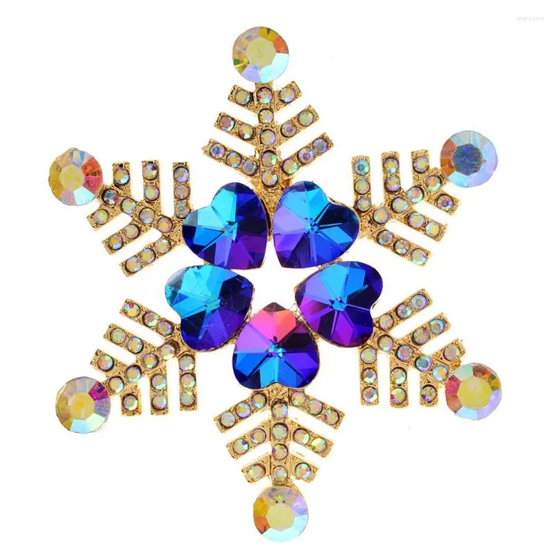 Brooches CINDY XIANG Blue Heart Design Snowflake For Women Wedding Party Accessories Home Winter Decoration Pin High Quality