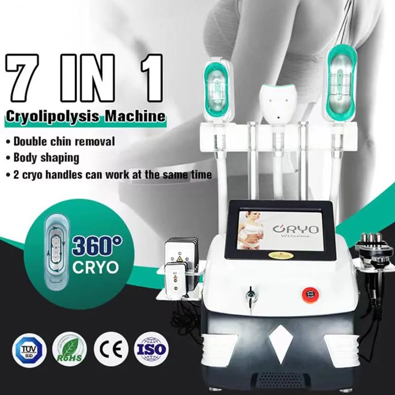 7 I 1 Cryolipolysis Fat Freezing Machine 360 ​​Cryo Cooler Laser Face Fat Freezing Lift Hud Drawing Lipolys Slimming Equipment