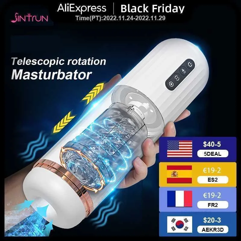 大人のおもちゃマッサージャー自動雄の自慰行為吸引回転する男性のための伸縮膣マスターベーションカップ