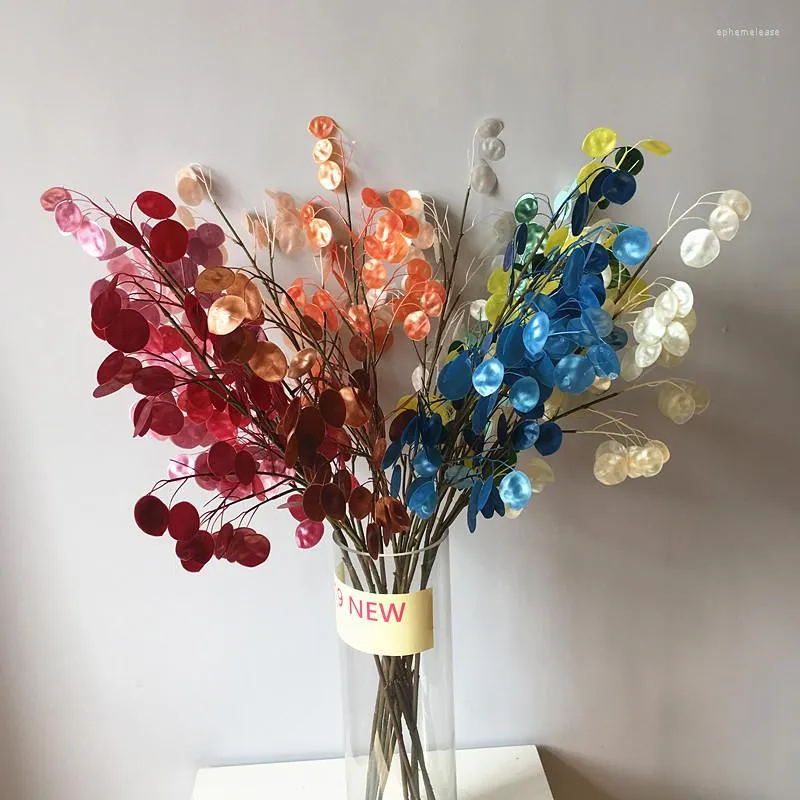 Fiori decorativi in plastica artificiale floreale con gambo lungo color crema metallizzato color crema da 105 cm