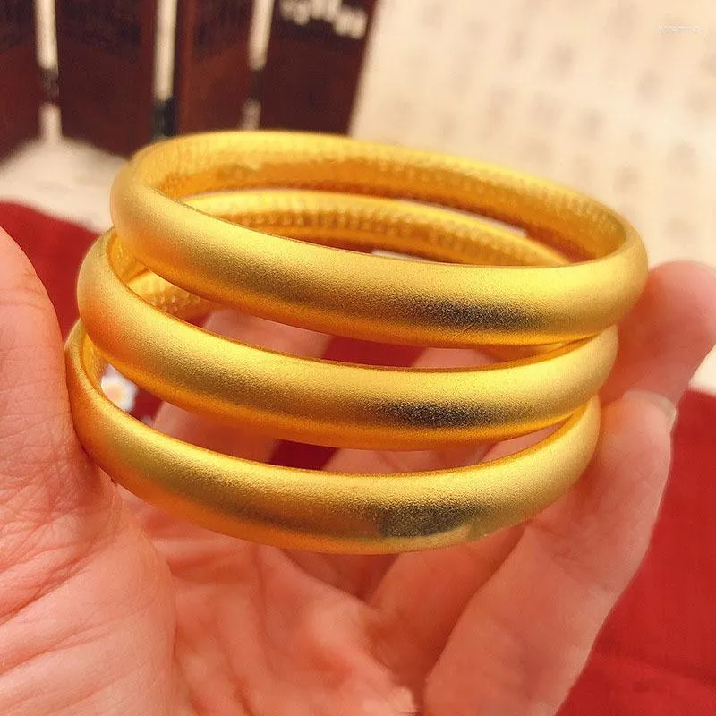 Bangle Simples lison jóias lisonas de jóias douradas cor prata de pulseira de pulseiras Budista Sutra para mulheres de círculo único Presente