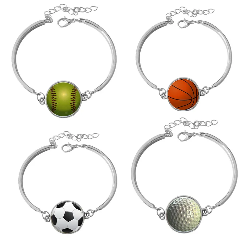 Ballon de sport chaîne Bracelet Football Baseball Rugby Bracelet en métal Accessoires de mode Fournitures cadeaux