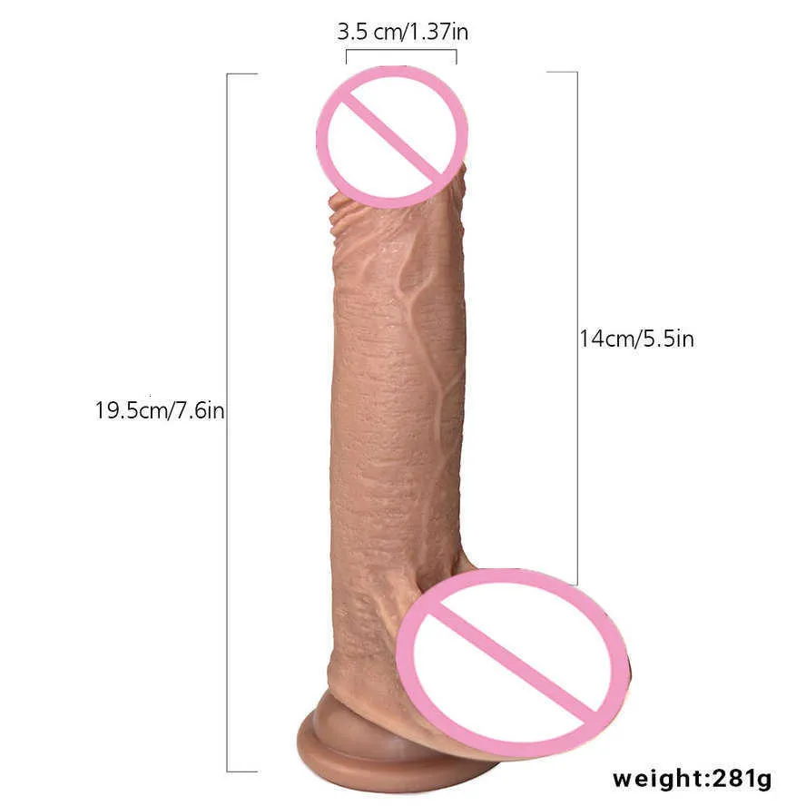 Sex Toy Dildo Black Mamba Liquid Double-Layer Silica Gel Real Muscle Bully Simulation Penis Kvinnlig onani roliga vuxna produkter