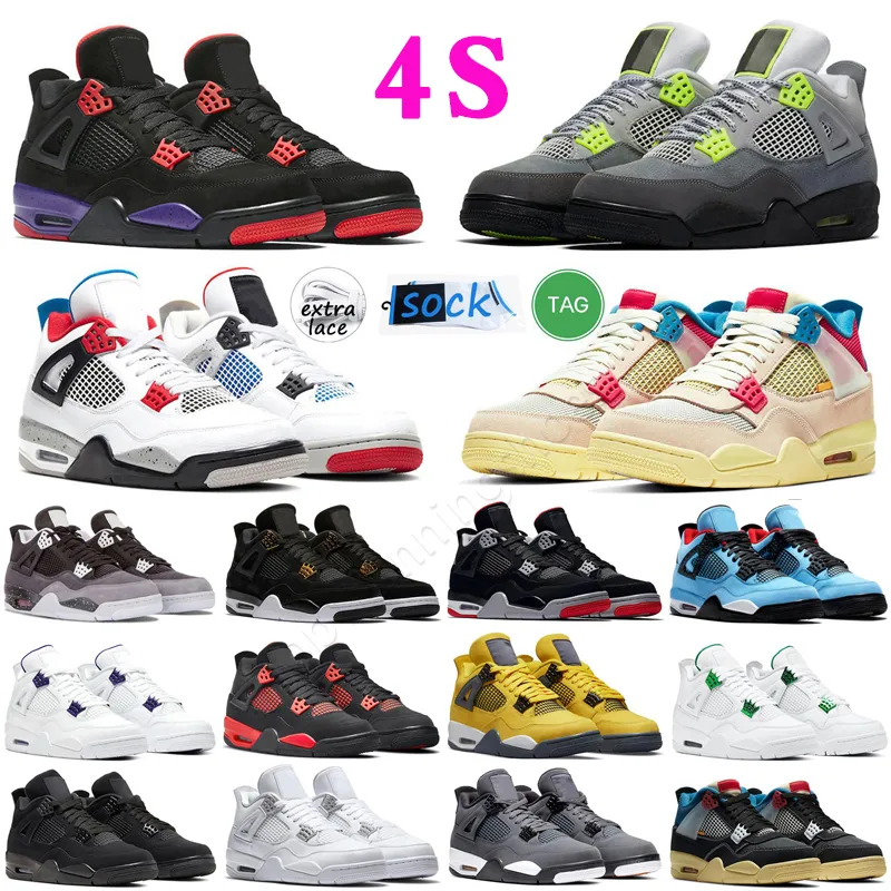 4 Retro Basketball Shoe 4s Military Black Blank Canvas University Blue