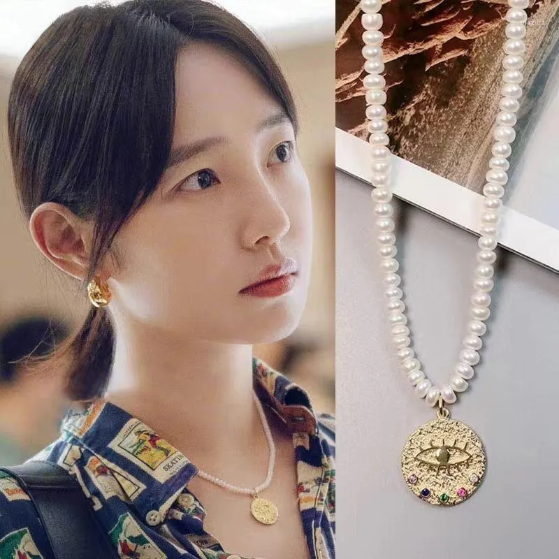 Ketten Halskette Perle High Sense Münze Anhänger Schlüsselbein weiblich unsere Ehe Shen Huixing