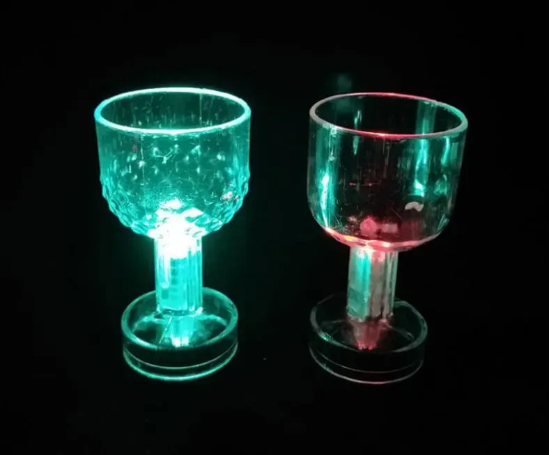 Wine Glasses LED Flash Color Change Water Activated Light Up Champagne Beer Whiskey 50ml Drinkings Glass Sleek Design Drinking Glass Cocktail Party Novelty SN4939