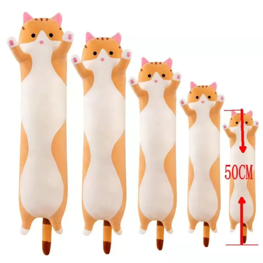 50cm Cute Cat Large Stuffed Animals Plush Toys for Children Girls Soft Long Sleep Pillow Hugs Christmas Gifts FY7755 B1213