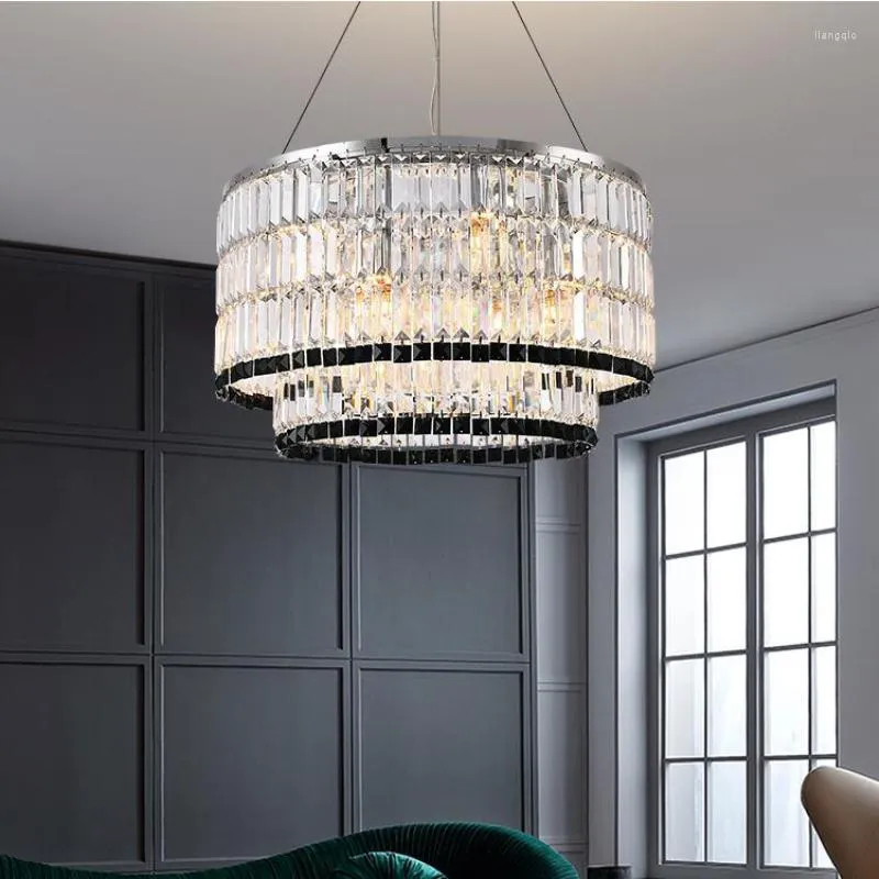 Lustres da sala de estar moderna k9 lustre de cristal lustre de luxo designer lâmpada transparente