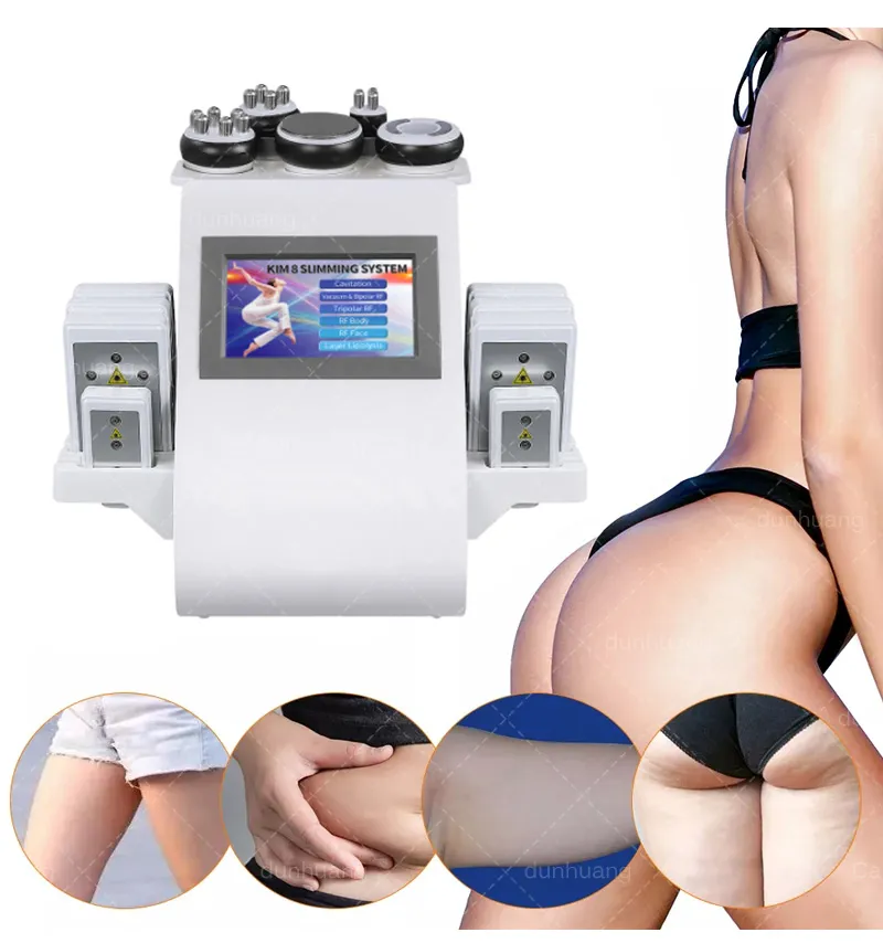 2023 RF Equipment 6 in 1 Laser Lipo Cavitation Weight Loss Vacuum Radio Frequency RF 40KHz Cavi Body Slimming Ultrasonic Liposuction Spa Machine