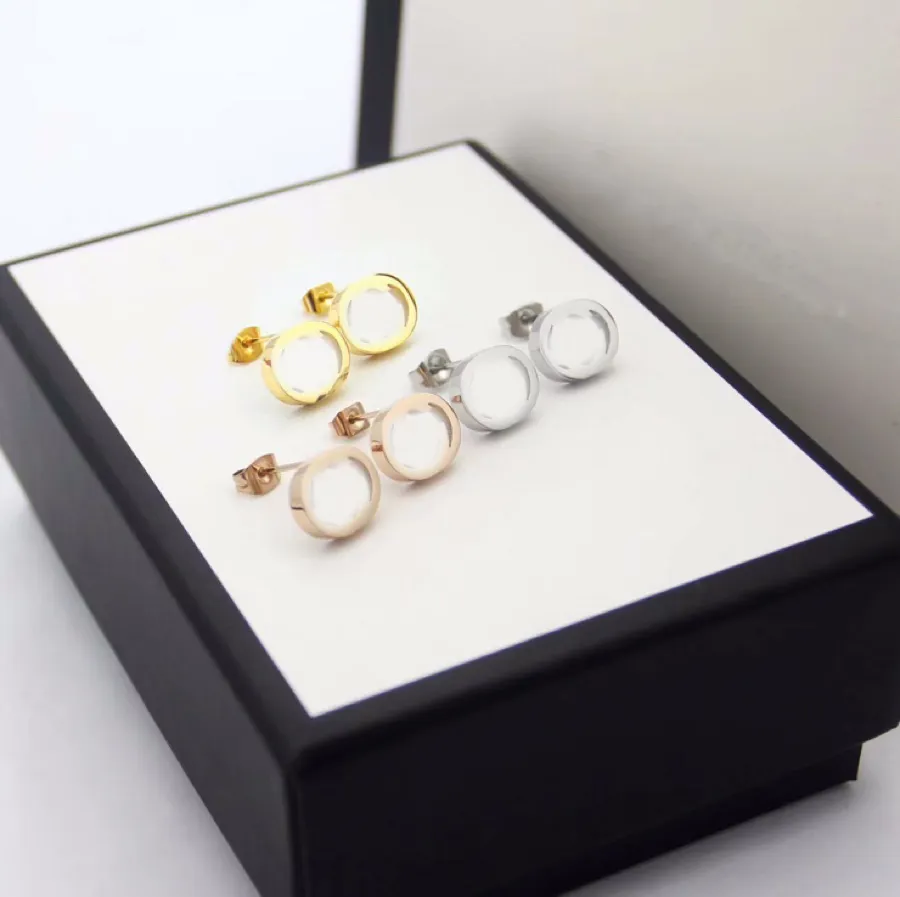 Damen-Ohrstecker aus 18-karätigem Gold, Doppel-Buchstaben-Ohrring, Designer-Ohrring, Luxus-Marken-Design-Ohrringe, Modeschmuck, ohne Box