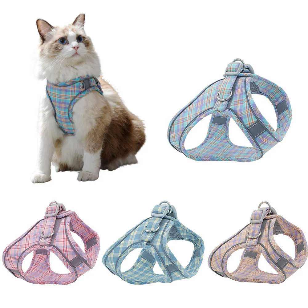 Colarinhos de cachorro colareshes cão chicote de gato colete de cachorro ajustável colarinho de gatinho reflexivo para caminhada chumbo colada de chihuahua arneses para cães pequenos gatos t221212