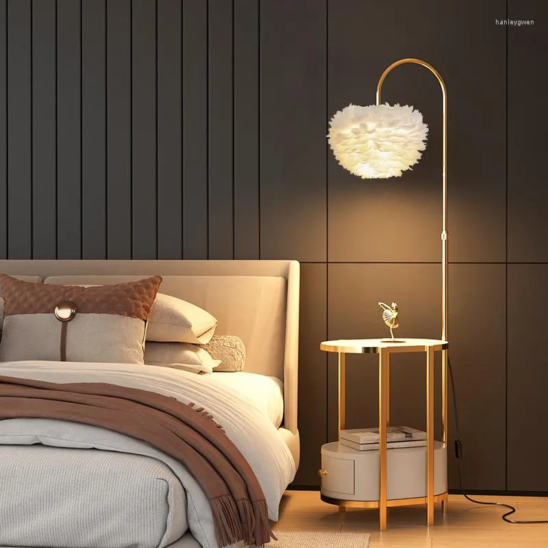 Lampy podłogowe ręcznie robione wapliski sypialnia obok lampy bezprzewodowe ładowanie funkcja salonu sofa z boku LED Lekkie światło