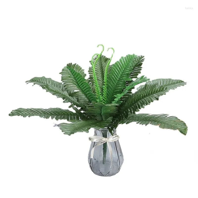 Dekorativa blommor 18 j￤rnblad Silkduk Simulerad gr￶n v￤xtv￤gg matchande material br￶llop dekoration falska ormbunkar