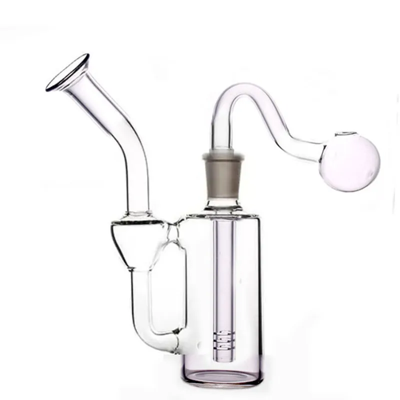 10pcs Recycler Glass Bong Hookah Recyable Dab Rigs Smoking water pipe bongs ice catcher hookahes 14mm joint with male glass oil burner pipe