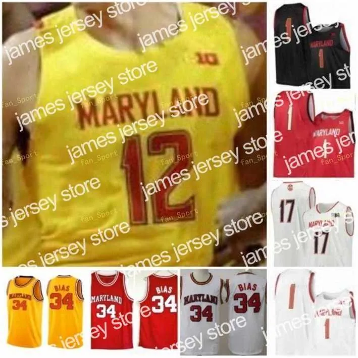 College Basketball Wears Nik1 NCAA College Maryland Basketball Jersey 23 Bruno Fernando 4 Kevin Huerter 32 Joe Smith 34 Len Bias Custom Stitched