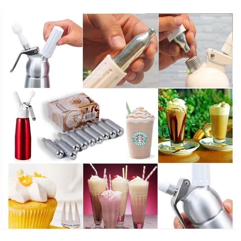 500ML Cream Dispenser Whipped Whipper Artisan Cream Whipper with Decorating Nozzles Made of Aluminum