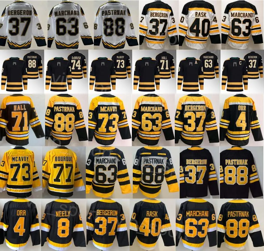 Classique d'hiver de hockey Chandails Charlie McAvoy Reverse Retro Tuukka Rask Jake DeBrusk Taylor Hall Bobby Orr Cam Neely Patrice Bergeron Brad Marchand David Pastrnak