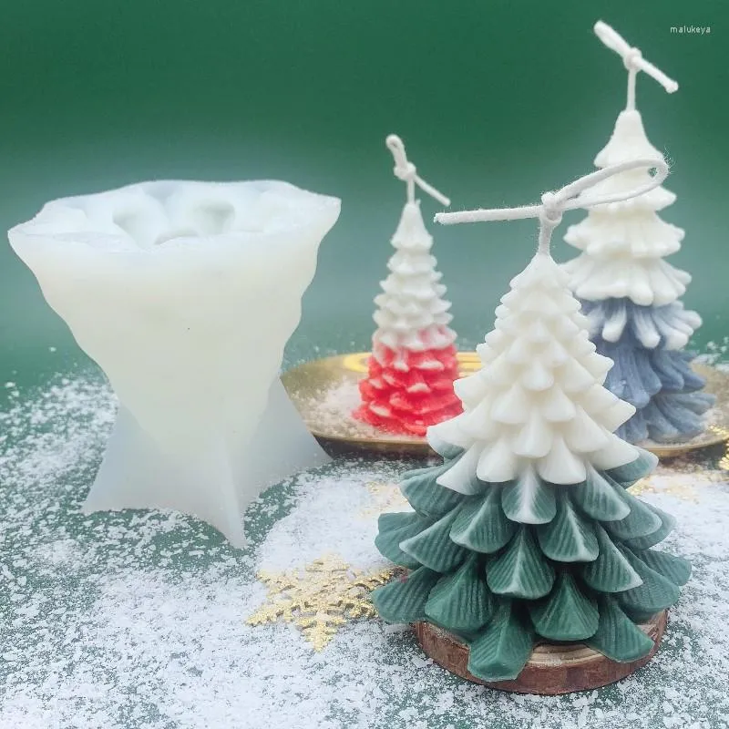 Decorative Flowers 2022 Christmas Simulation Candle Silicone Mold Home Gift Atmosphere Decoration