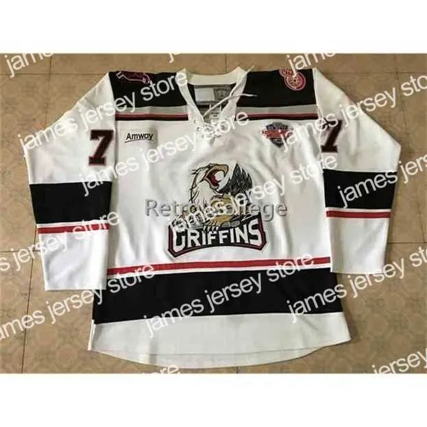 Kolej hokey giyiyor nik1 grand rapids griffins hokey forma nakış dikiş herhangi bir sayı ve adı özelleştir 29 Ryan Keller 39 Tyler Bertuzzi 9 Tomas