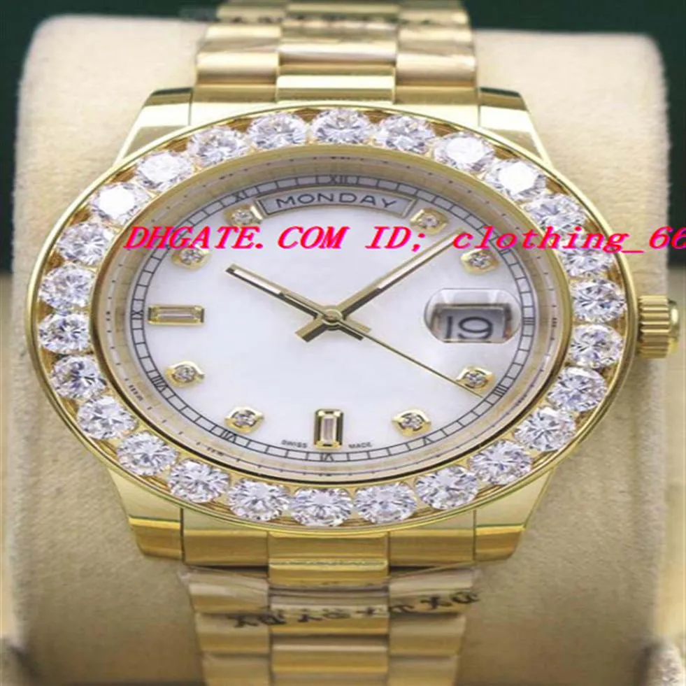 Montres de luxe 41mm 18K 4 couleurs plus grand diamant cadran lunette montre automatique mode hommes montre-bracelet2661
