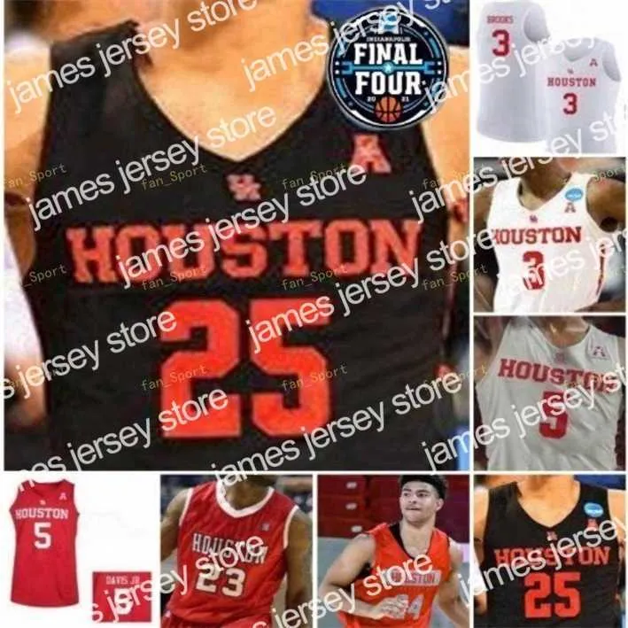 College Basketball Wears Nik1 NCAA Basketball Final Four Houston Cougars College 24 Quentin Grimes Jersey 0 Marcus Sasser 3 DeJon Jarreau 2 Caleb Mills 4 Justin