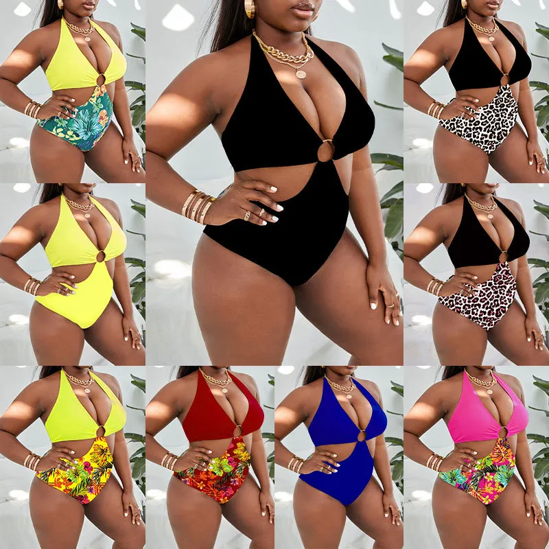 Oversized High Taille Swimwear 2022 Nieuwe mesh bikini set plus size zwemkleding voor vrouwen met gewatteerde zwempak retro lange rok badpak