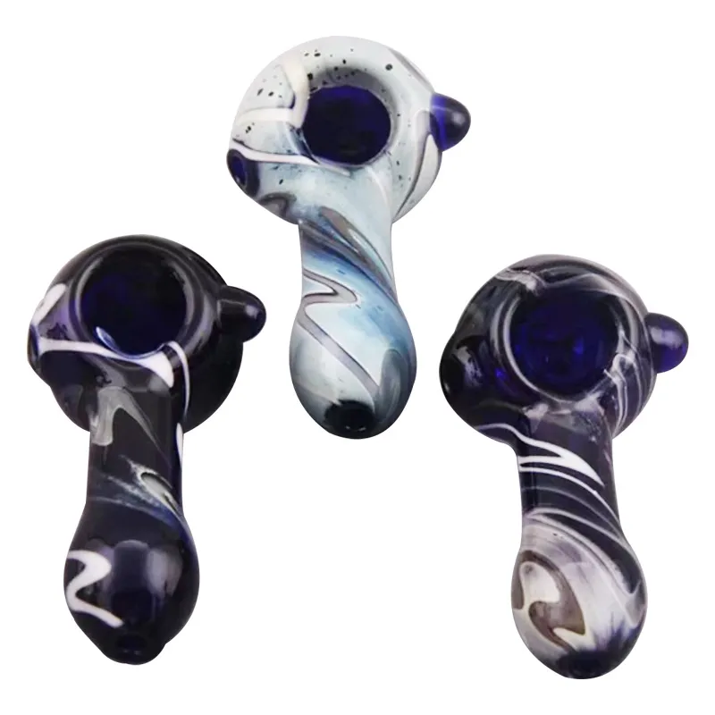 Pipes à cuillère à main 4 pipes en verre accessoires pour fumeurs bong pipes à fleurs enivrantes barboteur dab rig crâne