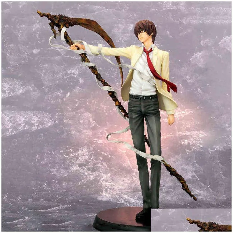 Action Toy Figures 26cm Death Note Figur Yagami Light Manga Staty Figurer PVC Killer Kira Collectible Model Doll Toys Dr Dhume