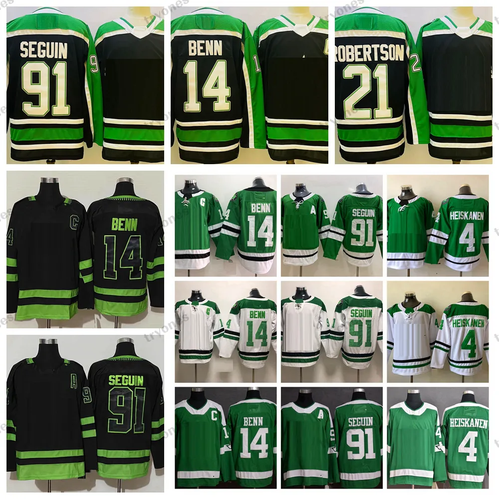 2022 Reverse Retro 14 Jamie Benn Hockey Jerseys 21 Jason Robertson 91 Tyler Seguin 4 Miro Heiskanen Winter Classic Stitched Herr Black Jersey