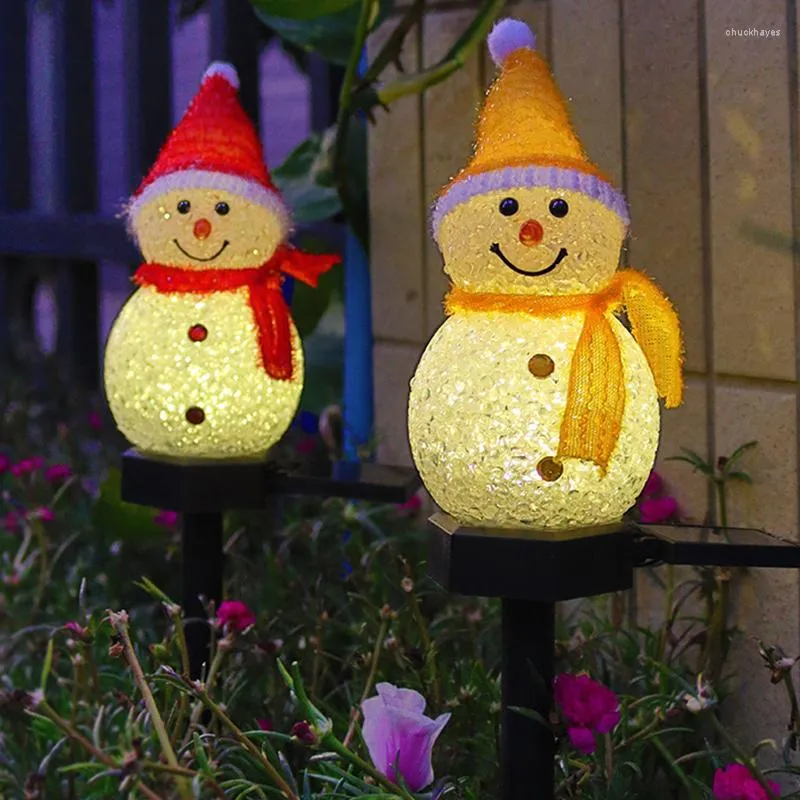 Strings Outdoor Solar Lights Snowman Light Waterdichte straat Garland Lawn Lamp Holiday Lighting Year Kerstdecoratie 2022