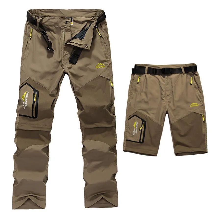 Whole-5XL Mens Summer Quick Dry Pantaloni rimovibili Outdoor Cloting Pantaloncini impermeabili maschili Uomo Escursionismo Campeggio Pantaloni da trekking A0300p