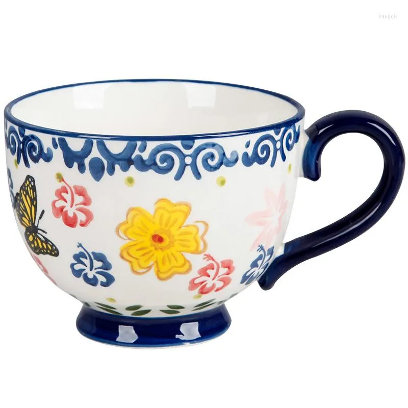 Kaffee Tee Sets Haferflocken Tasse Frühstück Milch Große Kapazität Europäischen Einfache Retro Keramik Becher Haushalt
