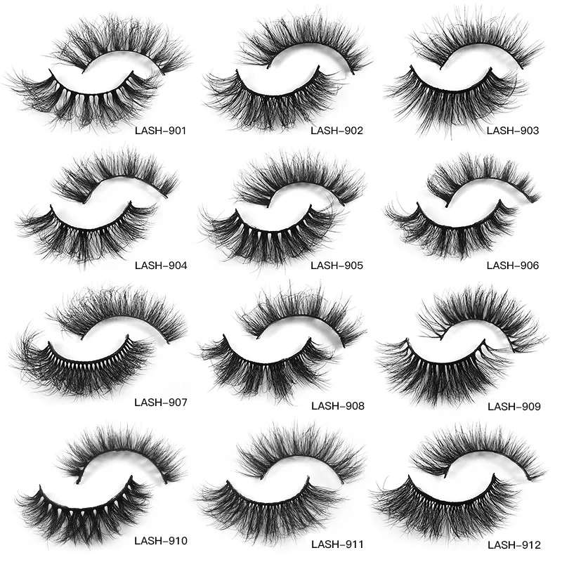 9 Paar künstliche Wimpern aus Nerzhaar, 8D, flauschig, mehrschichtig, dick