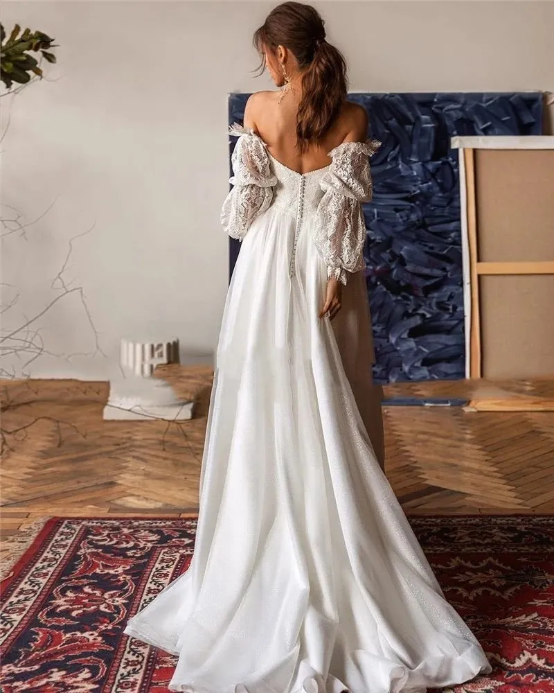 dhgate boho wedding dress Beach Wedding Dhgate Bohemian Wedding Dress Floral Applique Beach Wedding Dresses Backless Boho Wedding Gown AWD1568