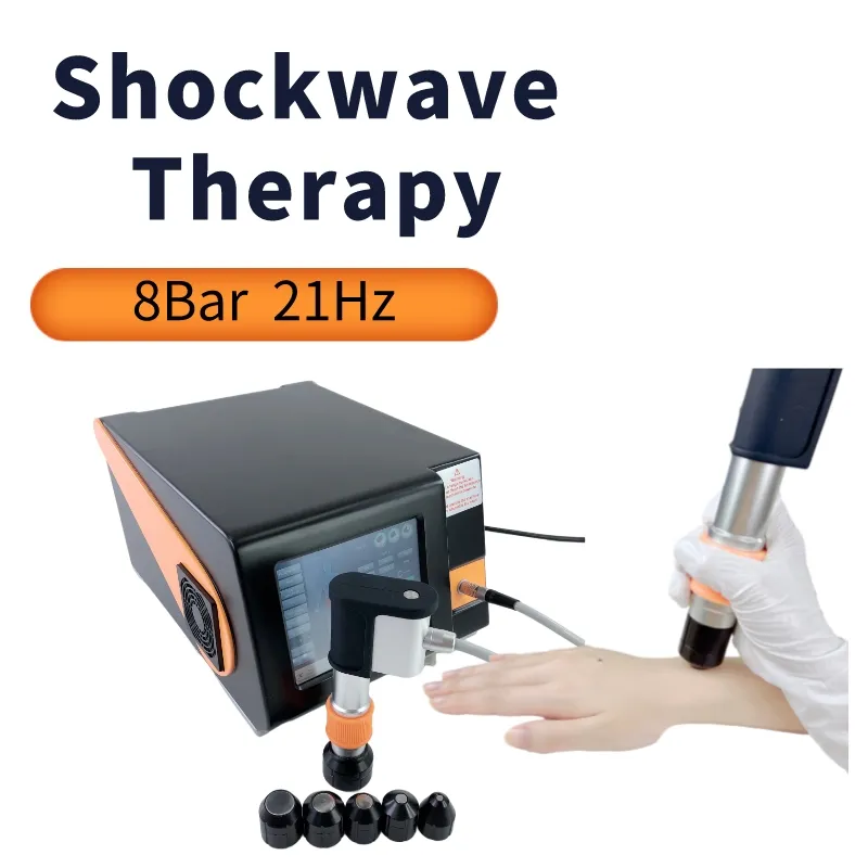 Gadgets de saúde de ondas de choque Gadgets Equipamento de fisioterapia com terapia de ondas de choque com 8bar para alívio da dor corporal