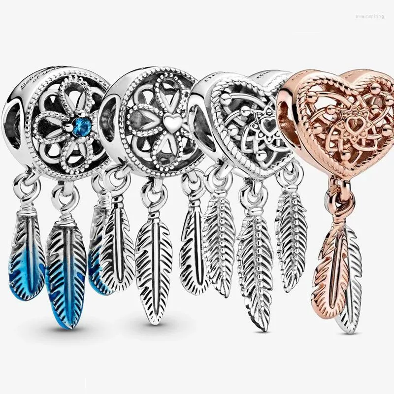 Kralen Origineel 925 Sterling Silver Dream Catcher Charm Pendant Fit Bracelet Vrouwen Fijne sieraden Bangle accessoires maken