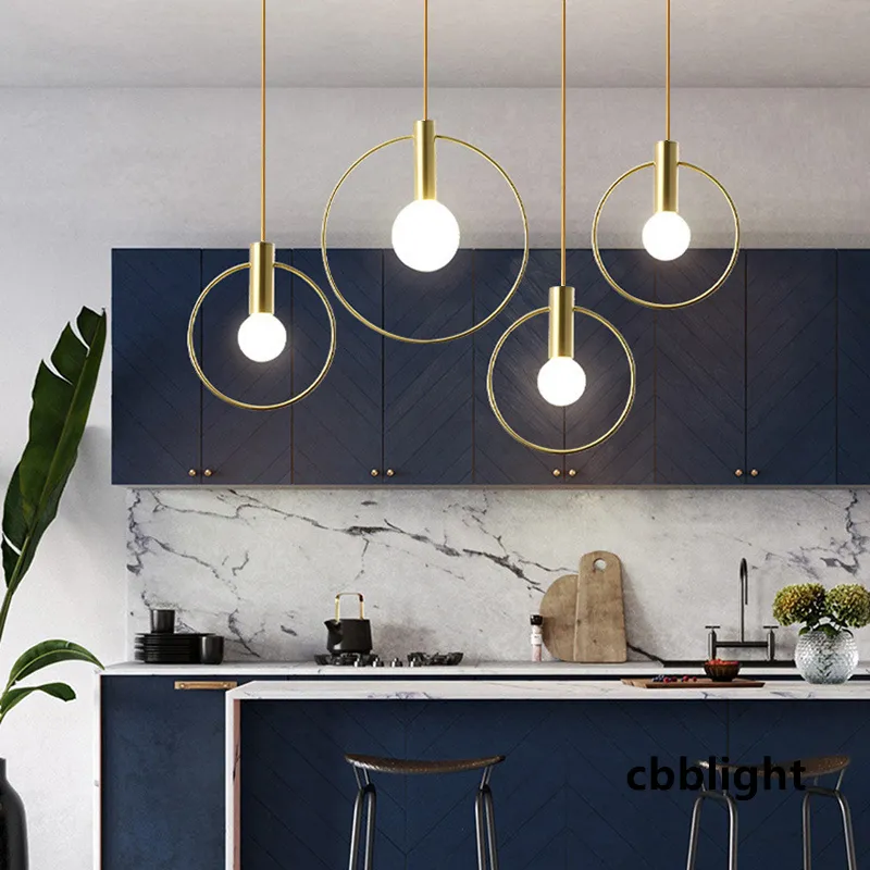 Luxus Ins Wind Single Head Ring Pendelleuchten LED-Leuchten für Schlafzimmer Nachttisch Esszimmer Bar Veranda Beleuchtungskörper Hängelampe Moderne Kronleuchter LRS018