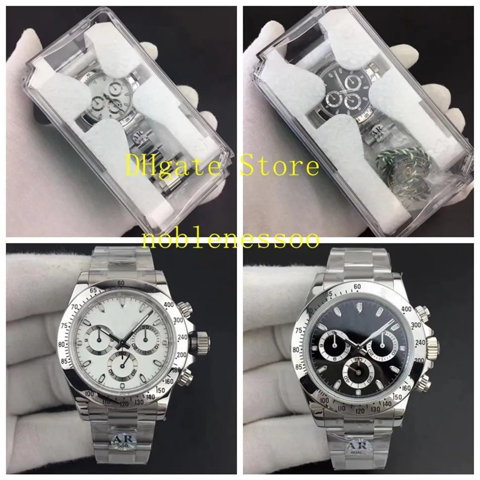 19 Style AR Factory 904L Automatyczne chronograf Zegarek Cal 4130 Mężczyźni Mężczyźni Black Dial Ceramic 116520 116500LN 116508 116500 Bracel265c